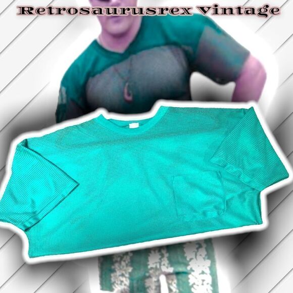 𝅺vintage 1980’s Retro Net Jersey Gym Rat T Shirt, One Size Fits Most - Picture 2 of 5